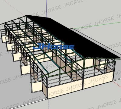 China Cheap Hot Dip Galvanized horse stable panel Temporary horse stable with optional big tent roof for sale