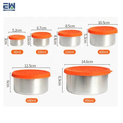 China Baby Sustainable Top Complementary Food Grade Fresh Storage Box With Leakproof Soup Sauce Set Lid Six Size Separate Silicon Storage Canteen for sale