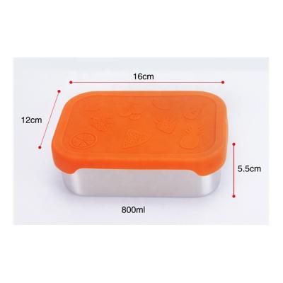 China Airtight Lid/Kids Food Container Bento Box Silicone School Leak Proof Lunch Box for sale