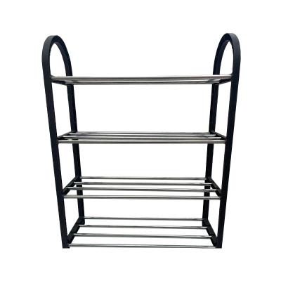 China Convertible Hot Sell Simple Design Outdoor Shoe Racks Cabinet Cheap  4-tier Free Standing Metal Shoe Rack Organizer for sale