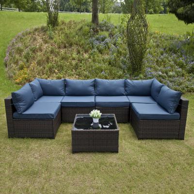 China Waterproof Hot Seller Outdoor Furniture Cover Garden Set Patio Rattan Sofas Color Customization Seven-piece Set Volume 0 .7 Sets for sale