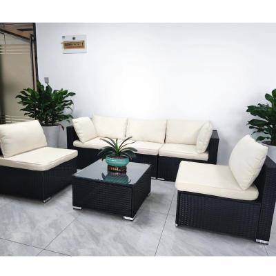 China Modern Wholesale Sectional Modular Rattan Sofa Garden Set Outdoor Patio Furniture Rattan Sofas for sale