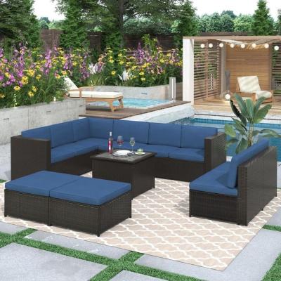 China Outdoor Plastic Rattan Sofa Set Modern Outdoor Wicker Garden Furniture Set for sale