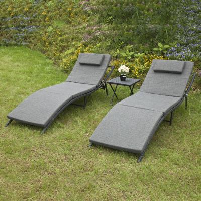 China Wholesale Modern Outdoor Hotel Furniture Sun Daybed Rattan Convertible Lounge Beach Rattan Folding Bed for sale