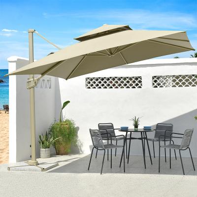 China Restaurant Modern Outdoor Cantilever Automatic Patio Umbrella Outdoor Furniture Umbrella for sale