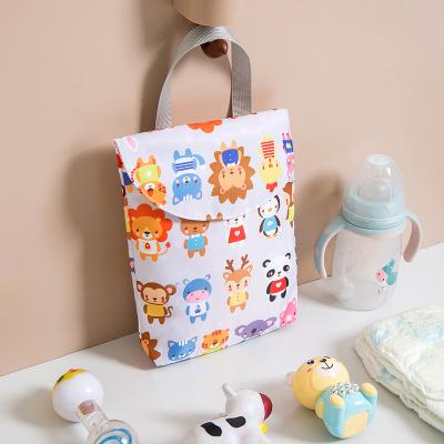 China Cloth Handle Night Light Wet Bag Diaper Bag Double Pouch Waterproof Printed Wet Bag 30x40CM for sale