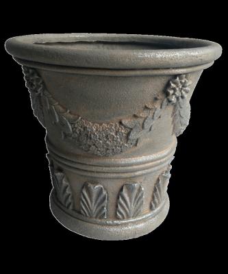 China Garden Supplies Single Relief Vase Large Concrete Cement Pot Plant Planter Outdoor Flower Pot for sale