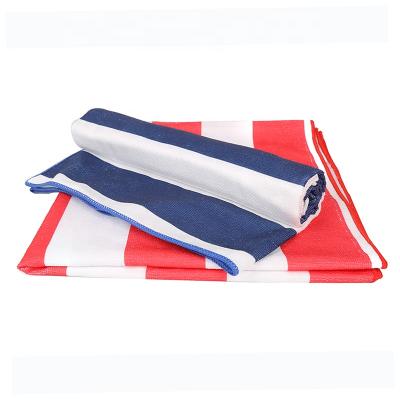 China Factory Supplier QUICK DRY Quick Dry Soft Stripe Printed Microfiber Beach Towel for sale