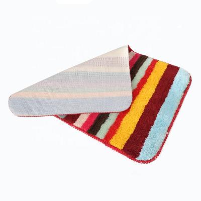 China Washable Fashionable Stripe Printed Entrance Microfiber Outdoor Floor Door Mat for sale