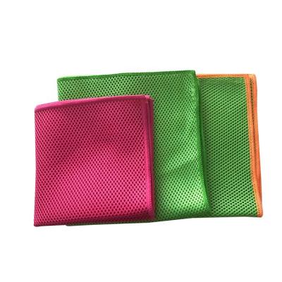 China Viable Price Sustainable Cheap Durable Microfiber Kitchen Cleaning Cloth With Mesh for sale