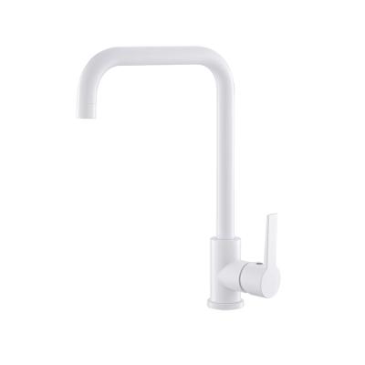 China Modern White Paint Mixer Taps Deck Mounted Faucet With Single Hole for sale