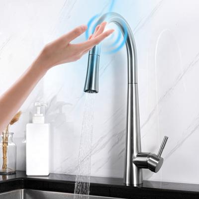 China Sense Faucets Stainless Steel Sink Mixer Tap One-Handle Sensor Touch Kitchen Faucet With 2 Function for sale