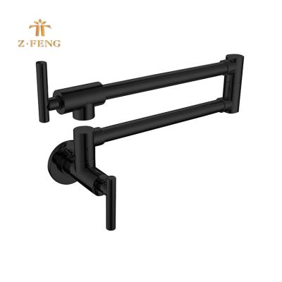 China Metered Faucets K124 07 06 1 Zhengfeng Paint Pot Filler Faucet Wall Mounted Black Faucet For Kitchen for sale