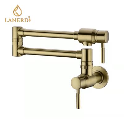 China Gold Metered Kitchen Filter Pot Kaiping Retractable Taps Hot And Cold Wall Mounted Faucet Above Stove Maker for sale