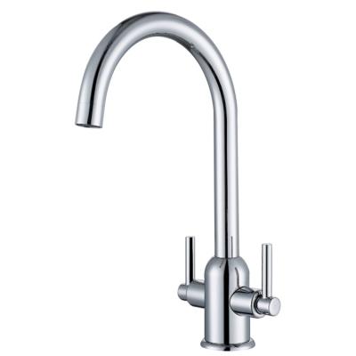 China Metered Faucets Dual Handle Water Saving Zinc Handle Kitchen Faucet for sale