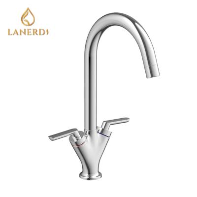 China Metered Faucets Double Lever Kitchen Mixer Taps for sale