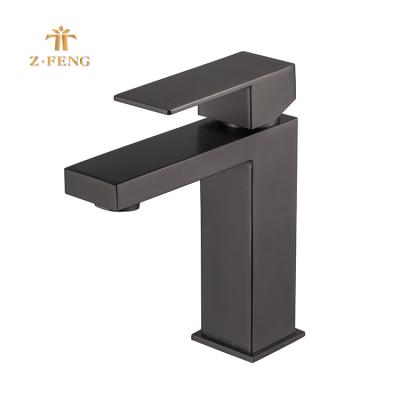 China Metered Brass Faucets PVD Black Gun Basin Mixer Tap Wash Basin Mixer For Bathroom for sale