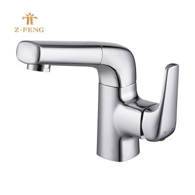 China High End Metered Faucets Kaiping Hand Basin Pull Out Faucet With Single Sprayer Porcelain Handle Chrome Plating Bathroom Dragon With Ce for sale