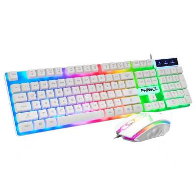 China USB Gaming Keyboard Seven Color Light Effect Gaming Mouse Waterproof Cool Backlit Suspension Key Mechanical Feel HD Characters Wear Well for sale