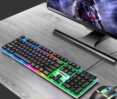 China USB Gaming Keyboard Seven Color Light Effect Gaming Mouse Non-Slip Colorful Backlit Suspension Key Mechanical 3D Roller Feel for sale