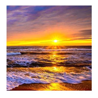 China DIY 5D Best Materials Wall Decoration Environmental Seascape Artwork Ocean Sunrise Diamond Dotz Kits For Home for sale