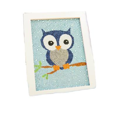 China 2021 Good Quality Educational Toys Resin Owl Diamond Painting With Frame For Children Environmental Cartoons for sale