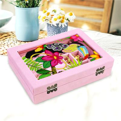 China New Design Rose Jewelry Storage Box Ring Earring Bracelet Decorative Display Box For Shop for sale