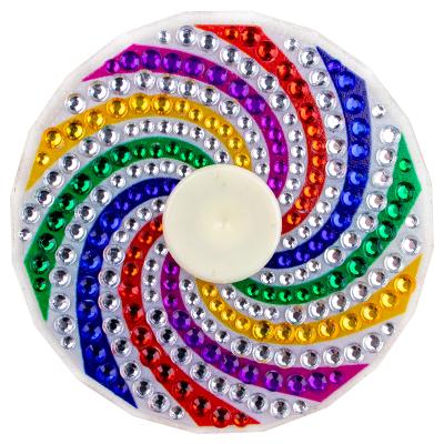 China ABS Double Sides Relaxing Crystal Hand Made Rainbow Diamond Paint Spinner Toys for sale