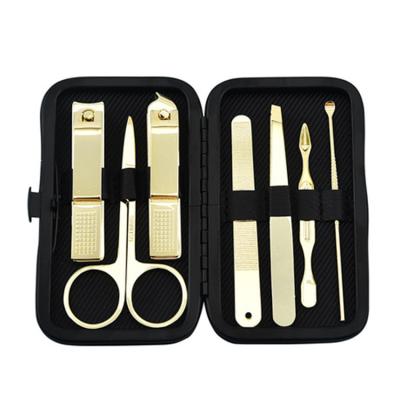 China Amazon Hot Selling Nail Finger Nail+foot 7 Pieces Professional Stainless Steel Nail Art Set Alloy Manicure Pedicure Set for sale