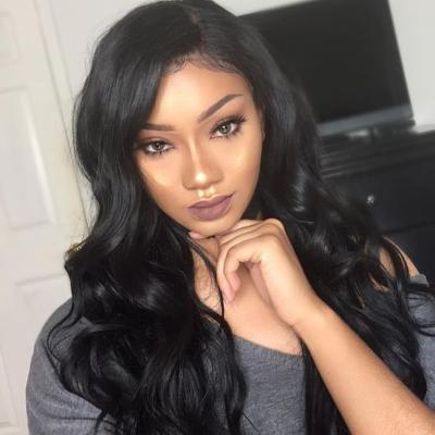 China Unprocessed Full Body Wave Lace Front Wigs 130% Density Transparent Body Wave Hair Lace Wigs For Black Women for sale