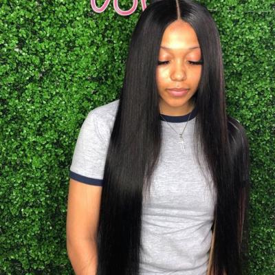 China Full Lace Human Hair Wigs Brazilian Straight Swiss Lace Frontal Wigs For Black Women With Baby Hair for sale