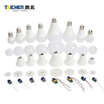 China Residential/home/indoor indoor plastic clad aluminum linear base 3w 5w 7w 9w 12w 15w 18w 22w decoration solution A bulb E27 B22 linear base led bulb housing for sale