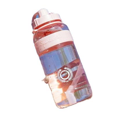 China Large Capacity Sustainable Water Bottle with Straw Gym Sports Water Bottles 2000ml Tritan Leakproof Portable Outdoor Plastic Straw Cup for sale