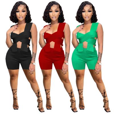 China QUICK DRY Women 2 Pieces Set Y2K Summer Trend Tank Top+shorts Tracksuit Skinny Elastic Matching Streetwear Outfits for sale