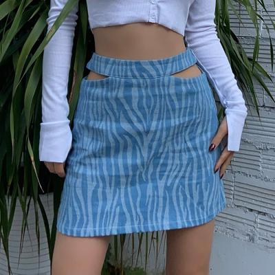 China A fashion casual skirt 2021 summer breathable new style soft skirt women's word cavity splice pure color sexy high waist for sale