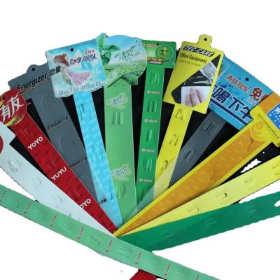 China Plastic Printing PP Supermarket Clip Strips For Hanging for sale