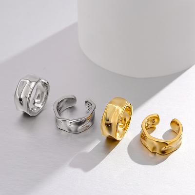 China RINNTIN CL05 Fashion CLASSIC Gold Plated Ear Clip 925 Sterling Silver Women 2021 Wholesale 1PCS for sale