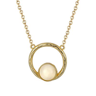 China RINNTIN GMN10 Designer Jewelry 925 Sterling Silver Necklace Handmade Genuine Moonstone Romantic Natural Gemstone Necklace for Women for sale