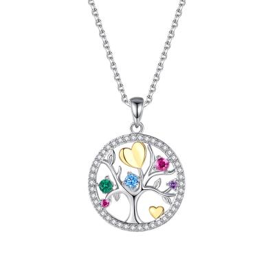 China RINNTIN SN295 Sterling Silver Life Tree Shape Pendant Necklace Romantic Original Design Jewelry 925 For Women And Girls Necklace for sale