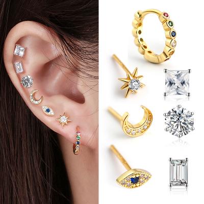 China 925 Sterling Silver Korean CLASSIC Fashion Hoop Earrings For Women Gold Color Hoop Earrings 2021 1pcs for sale