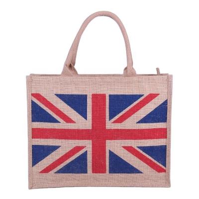 China Handled Heavy Duty Reusable Recycle OEM Customized Design Jute Bag For Shopping for sale