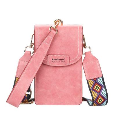 China PORTABLE Fashion PU Leather Women Cross - Body Phone Bag With Wrist Strap Phone Bag Mobile Phone Wallet Purse Multi Color for sale