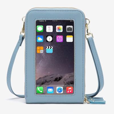 China RFID Women Touch Screen Cross - Body Phone Purse RFID Shoulder Handbags Credit Card Wallet for sale