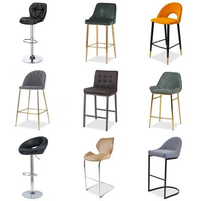 China Modern Luxury Outdoor Leather Bar Chair Velvet Kitchen Metal Barstool Height Wooden Barstool Bar Stool For Kitchen for sale