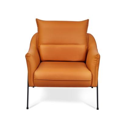 China (Size)Adjustable Italian Luxury Orange Armchair Sofa Chair High Quality Simple Recliner Living Room Furniture Seating Master Chair for sale