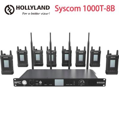 China Hollyland Syscom 1000T-8B intercom transmission duplex wireless communication with eight packs and belt Syscom 1000T-8B headsets for sale