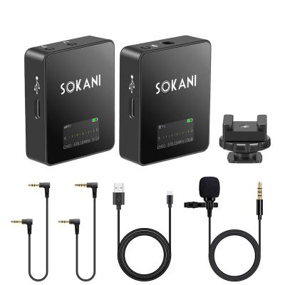 China SOKANI SOKANI Lavalier UHF Lavalier Wireless Microphone System Lapel Lav Mic for DSLR Cameras Phone iPhone Android Smartphone Canon Nikon S for sale