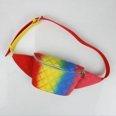 China Colorful fashion trend hot sale design jelly purse girl pussy pack waist bags pussy packs for girls waist bag for sale