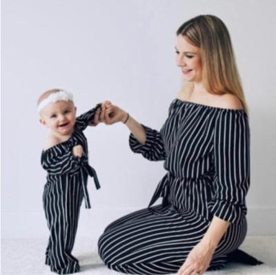 China Breathable Matching Rompers Mommy And Me Parent-child Clothing Overalls Mom And Daughter Outfits Overalls for sale