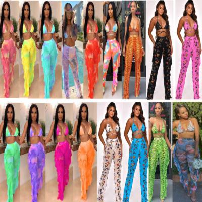 China Hot Sale QUICK DRY Sexy Digital Mesh Print Swimwear Summer Beach Bikini Set Two Piece Swimwear For Women 2021 Summer Outfits for sale